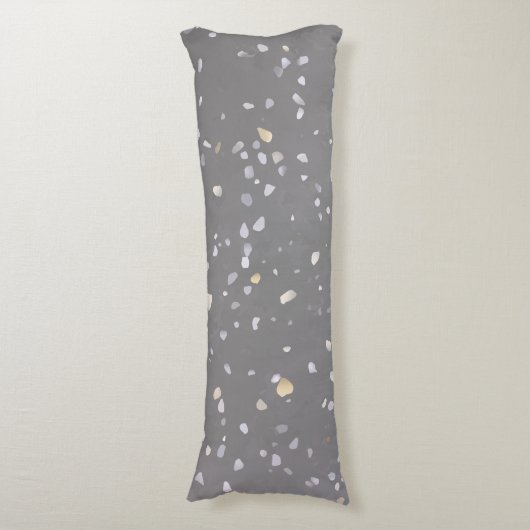 Moderne grijze terrazzo lichaamskussen (Voorkant Verticaal)