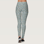 Moderne Grijze Terrazzo Patroon Leggings (Achterkant)