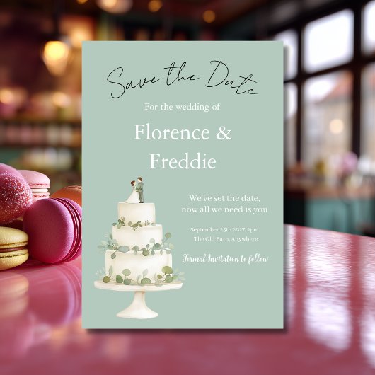 Moderne grijze trouwkaart Save The Date