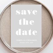 Moderne grijze typografie trouwen save the date