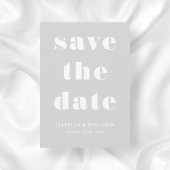 Moderne grijze typografie trouwen save the date