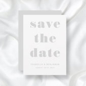 Moderne grijze typografie trouwfeest save the date