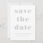Moderne grijze typografie trouwfeest save the date (Voorkant)