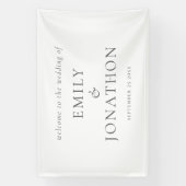 Moderne grijze typografie Welkom op de bruiloft Spandoek (Verticaal)