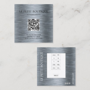 Moderne grijze US Clothing Size Chart Price Label