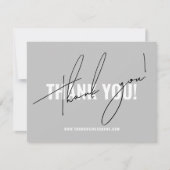 Moderne grijze verpakking bedankkaart (Voorkant)