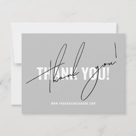 Moderne grijze verpakking bedankkaart (Voorkant)