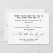 Moderne grijze verpakking bedankkaart (Achterkant)