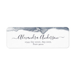 Moderne Grijze Waterverf Kalligrafie Minimal Etiket