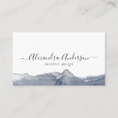 Moderne Grijze Waterverf Kalligrafie Minimal Visitekaartje (Voorkant)