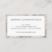 Moderne, grijze, witte en goudmarmer-minimalistisc visitekaartje (Achterkant)