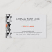 Moderne Grijze & Witte Geometrische Driehoeken Pat Visitekaartje (Achterkant)