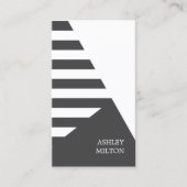 Moderne grijze witte geometrische Stripesconsultan Visitekaartje (Voorkant)