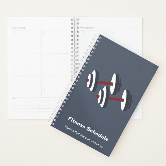 Moderne grijze witte halter motto trainingsschema planner (Display)