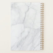 Moderne grijze witte marmeren gepersonaliseerde planner (Achterkant)