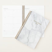 Moderne grijze witte marmeren gepersonaliseerde planner (Display)