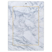 Moderne Grijze & Witte Marmeren Steen Klembord (Achterkant)