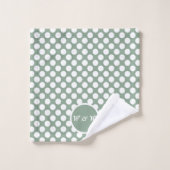 Moderne Grijze & Witte Stippen Bad Handdoek Set (Wasdoekje)