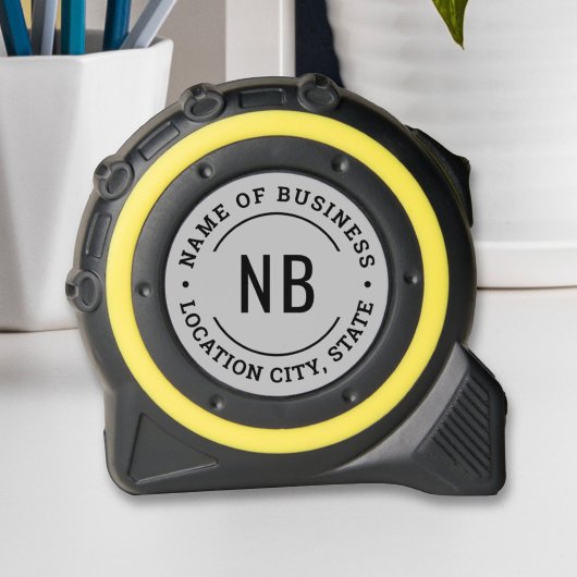 Moderne grijze zakelijke monogram stempeltool rolmaat