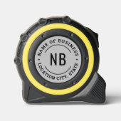 Moderne grijze zakelijke monogram stempeltool rolmaat (Voorkant)