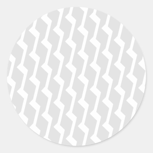 Moderne Grijze Zigzag ronde Stickers (Voorkant)