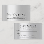 Moderne grijze zilveren afspraakkaart minimaal visitekaartje (Voorkant / Achterkant)