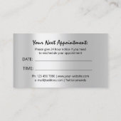 Moderne grijze zilveren afspraakkaart minimaal visitekaartje (Achterkant)