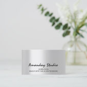 Moderne grijze zilveren afspraakkaart minimaal visitekaartje (Staand voorkant)