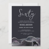 Moderne Grijze Zilveren Agaat 60ste Verjaardagsfee Kaart (Voorkant)