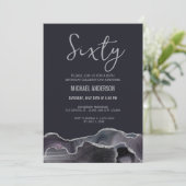 Moderne Grijze Zilveren Agaat 60ste Verjaardagsfee Kaart (Staand voorkant)
