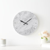 Moderne grijze zilverkleurige getallen grote klok (Huis)