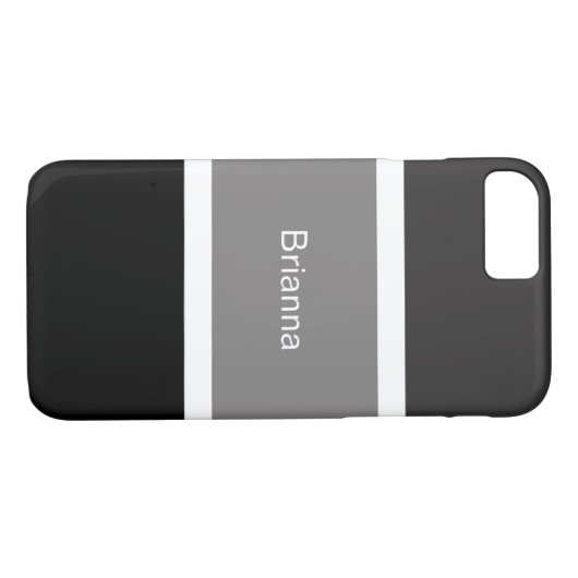 Moderne grijze zwart-witte strepen Case-Mate iPhone case (Achterkant (Horizontaal))