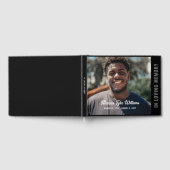 Moderne grijze zwarte foto in liefdevolle herinner gastenboek (Volledig)