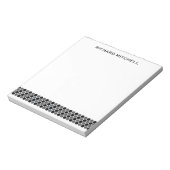 Moderne grijze zwarte hexagons, gepersonaliseerde  notitieblok (Linkerzijde)
