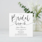 Moderne grijze zwarte roze script trendy bridal br kaart (Staand voorkant)