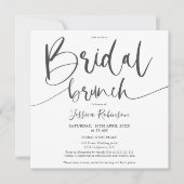 Moderne grijze zwarte roze script trendy bridal br kaart (Voorkant)