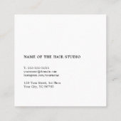 Moderne grijze zwarte schaar haarlijst vierkante visitekaartje (Achterkant)