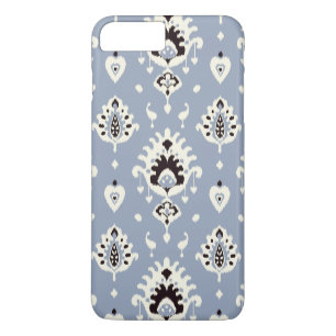 Moderne grijze zwarte witte ikat tribalen patroon 	iPhone 8/7 plus hoesje