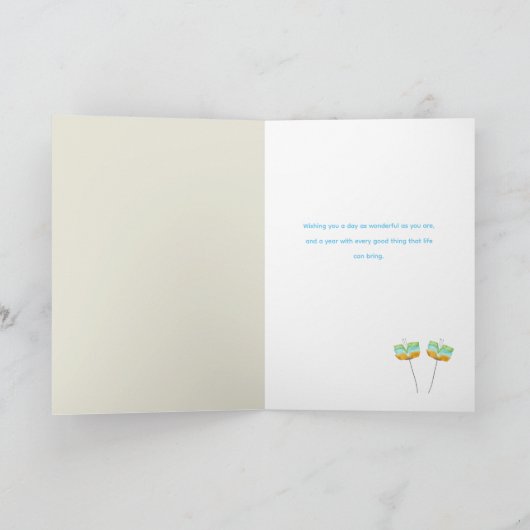 Moderne Gril Bloem Verjaardagskaart Kaart (Binnen)