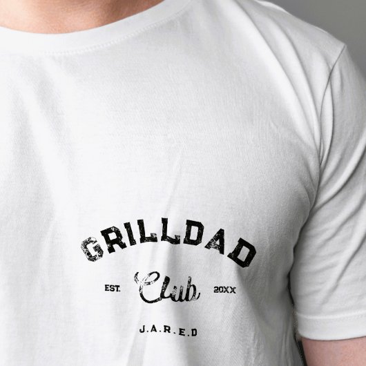 Moderne Grill Papa Aangepaste Naam Vaderdag BBQ T-shirt