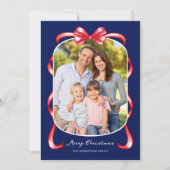 Moderne grillige boog gebogen 2 foto kerst feestdagenkaart (Voorkant)