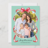 Moderne grillige boog gebogen 2 foto kerst feestdagenkaart (Voorkant)