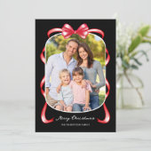 Moderne grillige boog gebogen foto Kerstmis Feestdagenkaart (Staand voorkant)