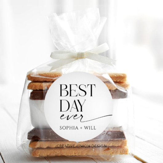 Moderne grillige bruiloft Dank u gevouwen Kaart Ronde Sticker