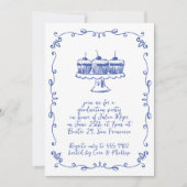 Moderne grillige Cupcake Doodle Graduation Party Kaart (Voorkant)