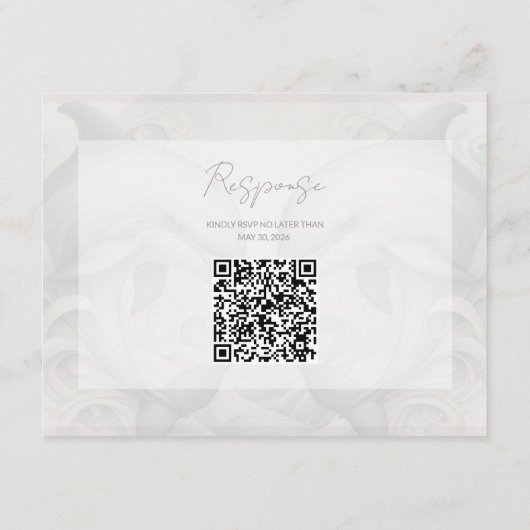 Moderne grillige dolfijnen bruiloft QR code behuiz Informatiekaartje (Achterkant)