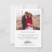 Moderne grillige enorme gouden script 2 foto bruil bedankkaart (Achterkant)