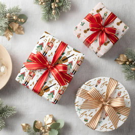 Moderne grillige Fa La Notenkraker Kerstmis Inpakpapier Vel