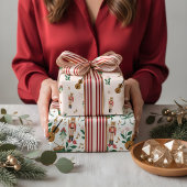 Moderne grillige Fa La Notenkraker Kerstmis Inpakpapier Vel