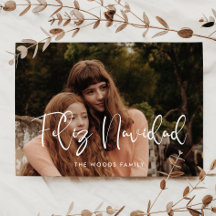 Moderne grillige Feliz Navidad kerstfoto